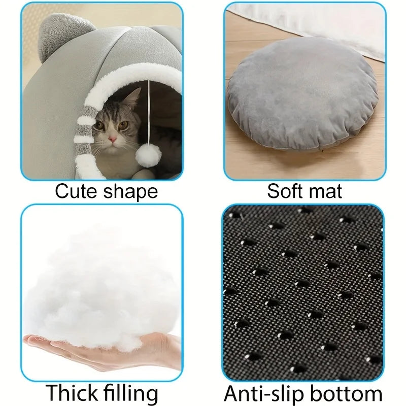 Cozy Deep Sleeping Cat Cave Bed & Nest
