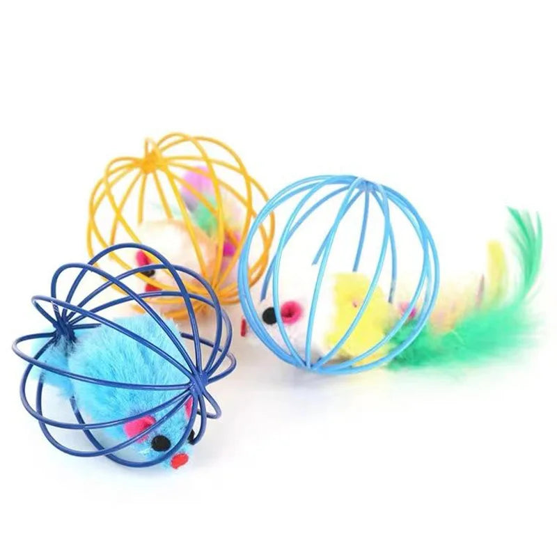 Interactive Mouse in Cage Cat Toy