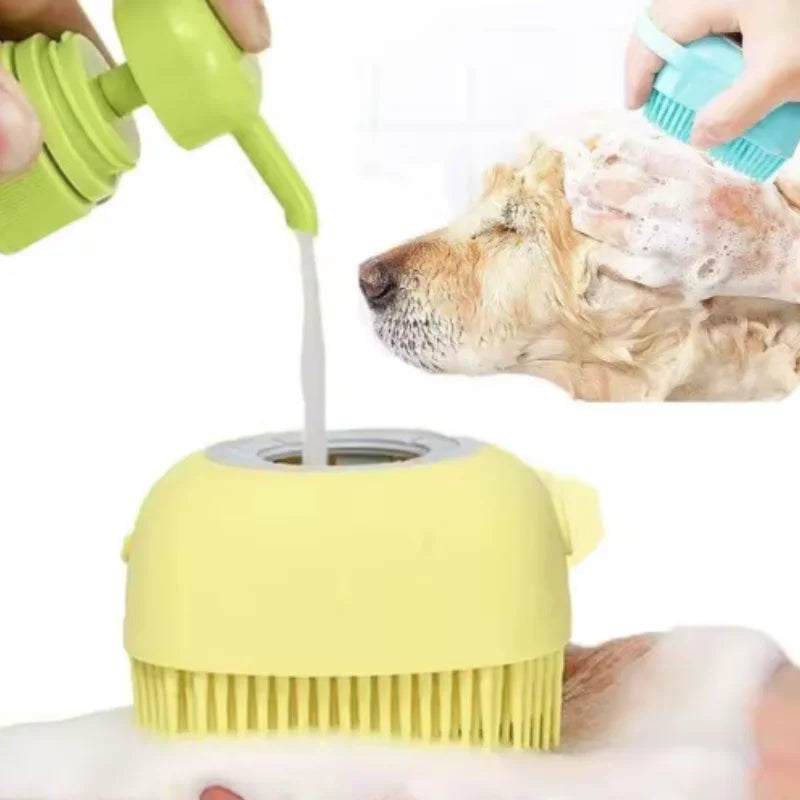Silicone Pet Bath & Shampoo Dispenser Brush