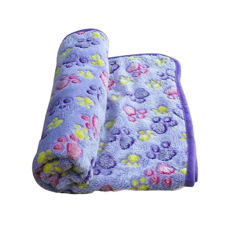 Fluffy Cartoon Fleece Pet Blanket & Mat