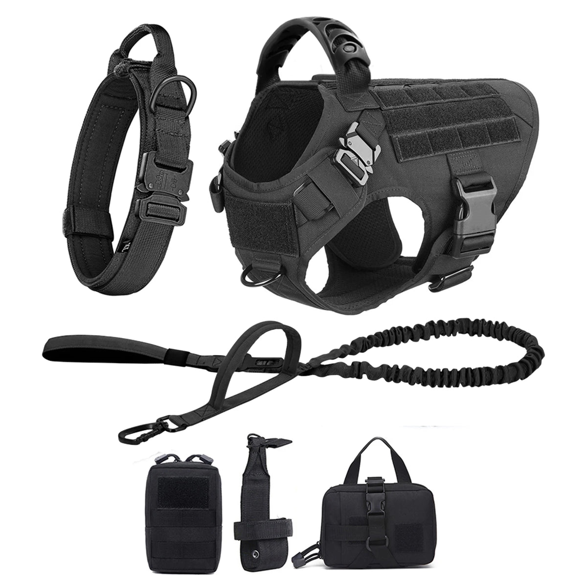 Heavy-Duty Tactical Dog Harness & Leash Set