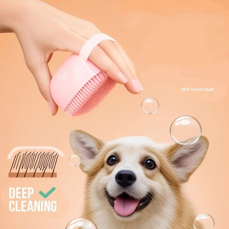Silicone Pet Bath & Shampoo Dispenser Brush