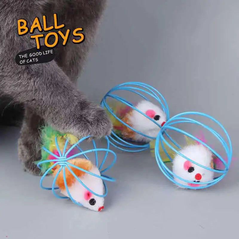 Interactive Mouse in Cage Cat Toy