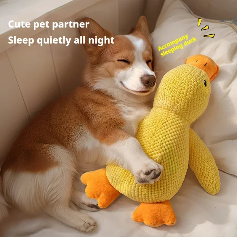Squeaky Plush Sleeping Duck Dog Toy