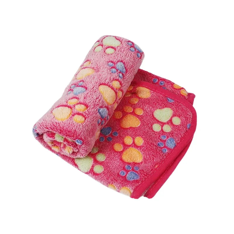 Fluffy Cartoon Fleece Pet Blanket & Mat