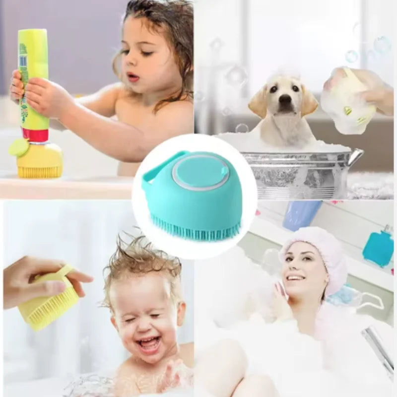 Silicone Pet Bath & Shampoo Dispenser Brush