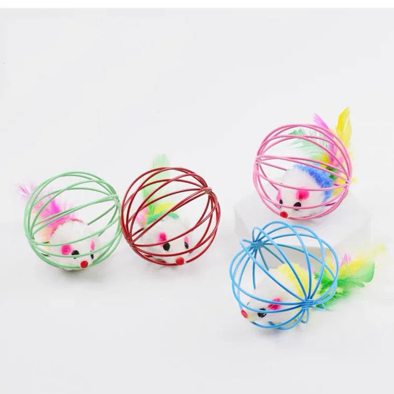Interactive Mouse in Cage Cat Toy
