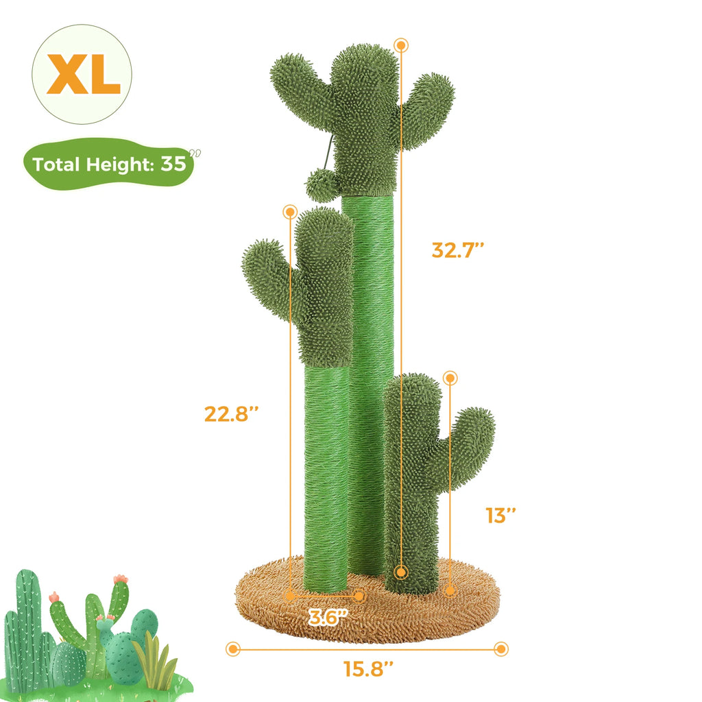Cactus Cat Tree with Large Condo and Hammock, Indoor Cat Tower with Scratching Post | TheAmigoPets