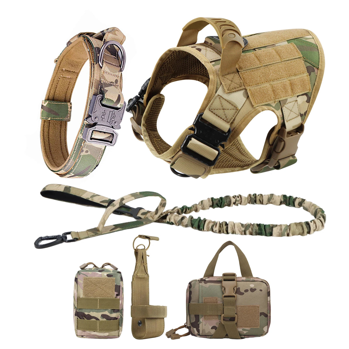 Heavy-Duty Tactical Dog Harness & Leash Set