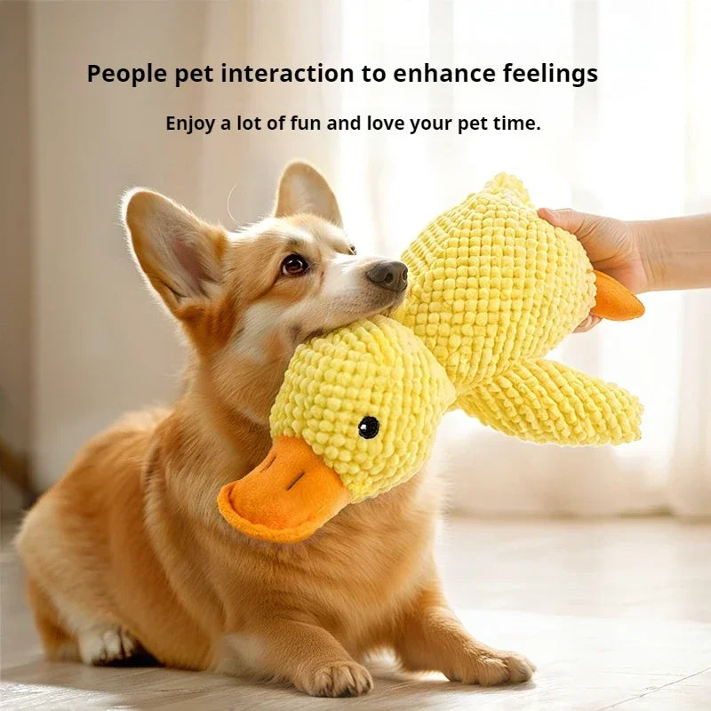 Squeaky Plush Sleeping Duck Dog Toy