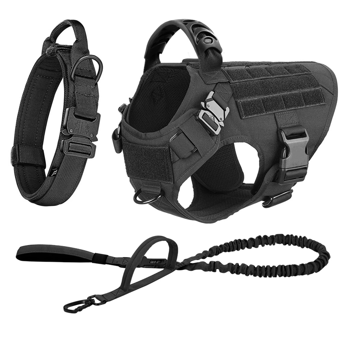 Heavy-Duty Tactical Dog Harness & Leash Set