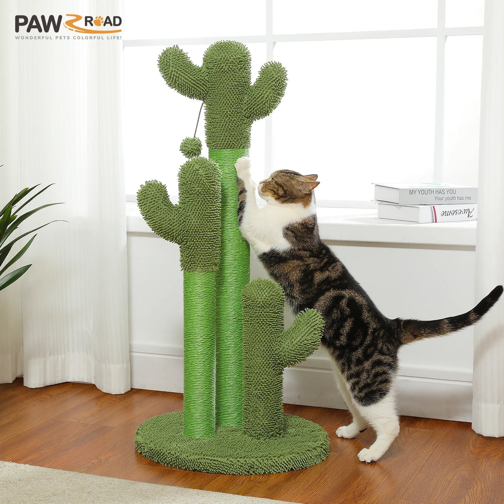 Cactus Cat Tree with Large Condo and Hammock, Indoor Cat Tower with Scratching Post | TheAmigoPets