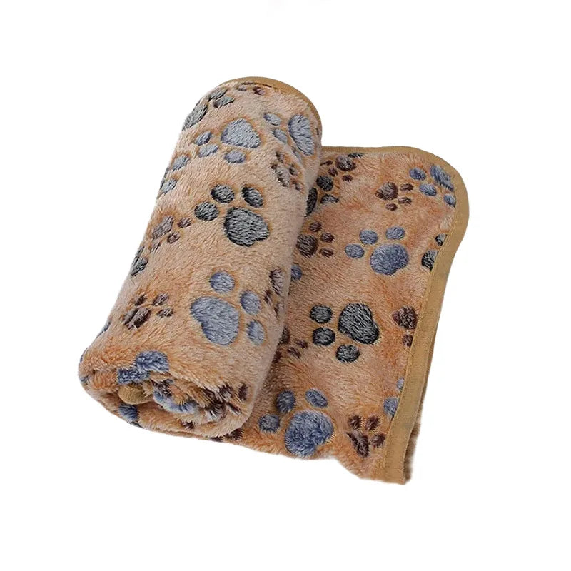 Fluffy Cartoon Fleece Pet Blanket & Mat