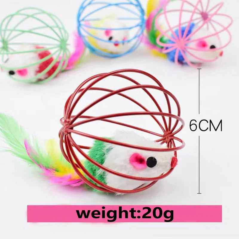 Interactive Mouse in Cage Cat Toy