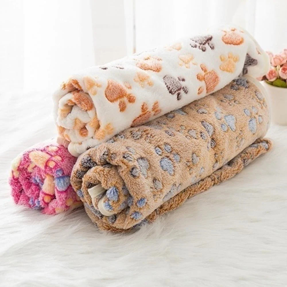 Fluffy Cartoon Fleece Pet Blanket & Mat