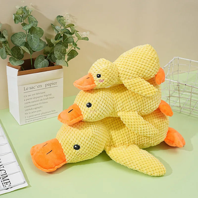 Squeaky Plush Sleeping Duck Dog Toy