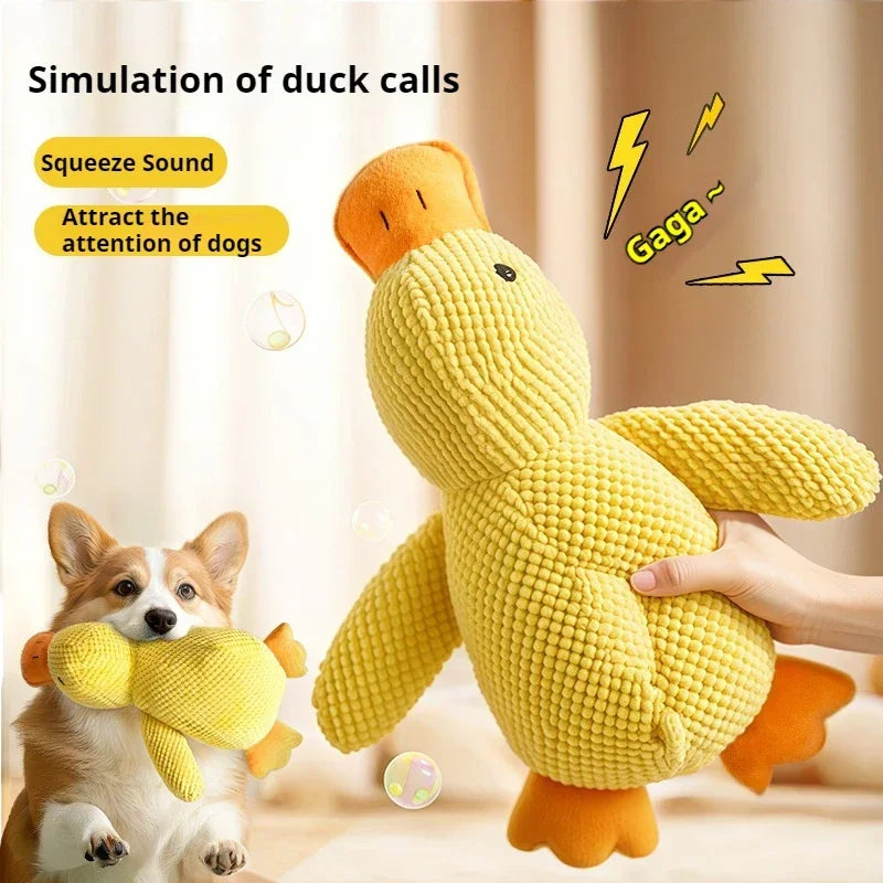 Squeaky Plush Sleeping Duck Dog Toy