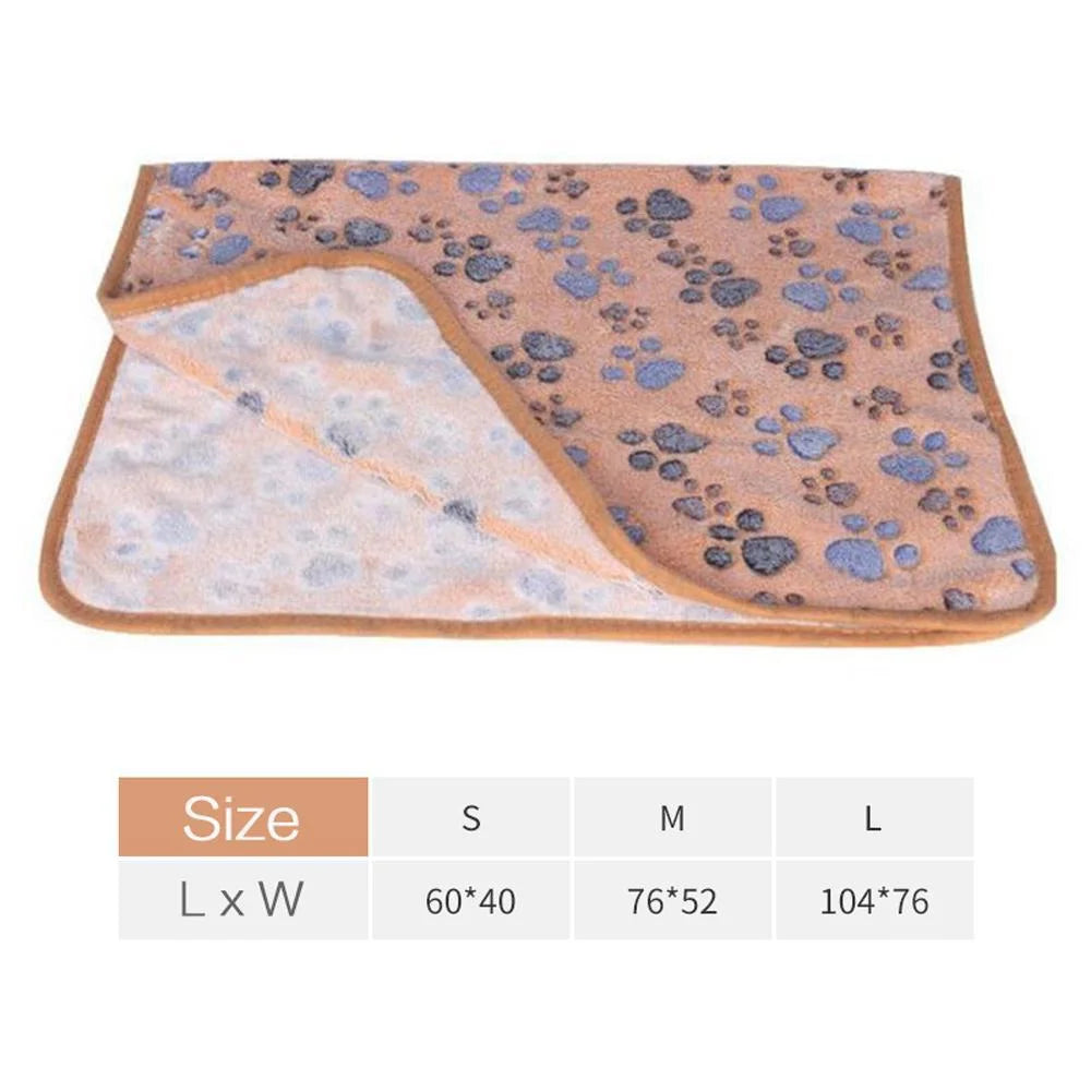 Fluffy Cartoon Fleece Pet Blanket & Mat