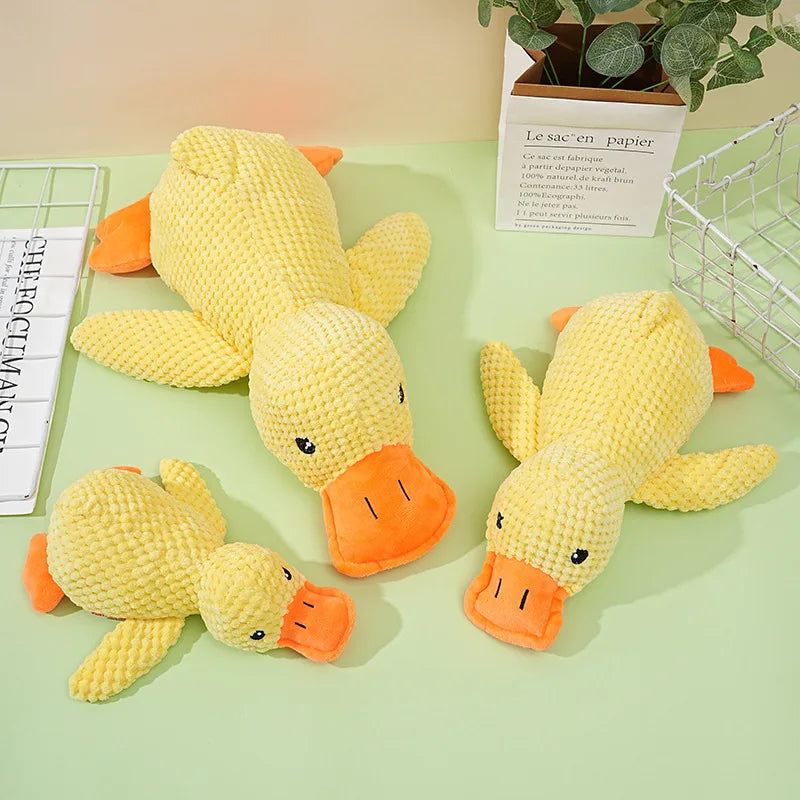 Squeaky Plush Sleeping Duck Dog Toy