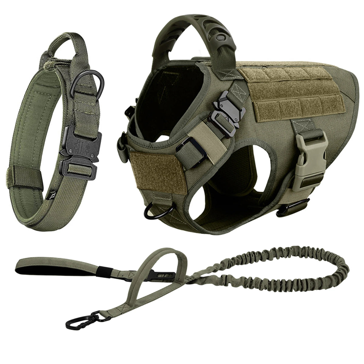 Heavy-Duty Tactical Dog Harness & Leash Set