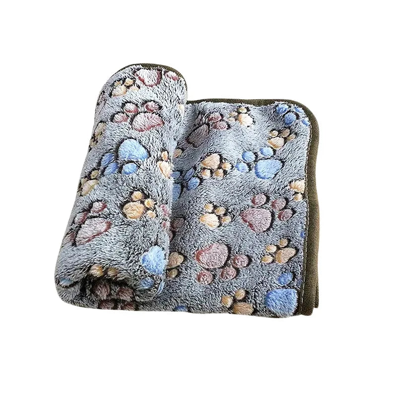 Fluffy Cartoon Fleece Pet Blanket & Mat