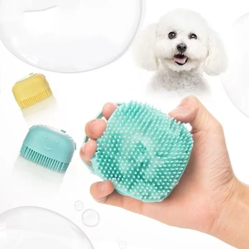 Silicone Pet Bath & Shampoo Dispenser Brush