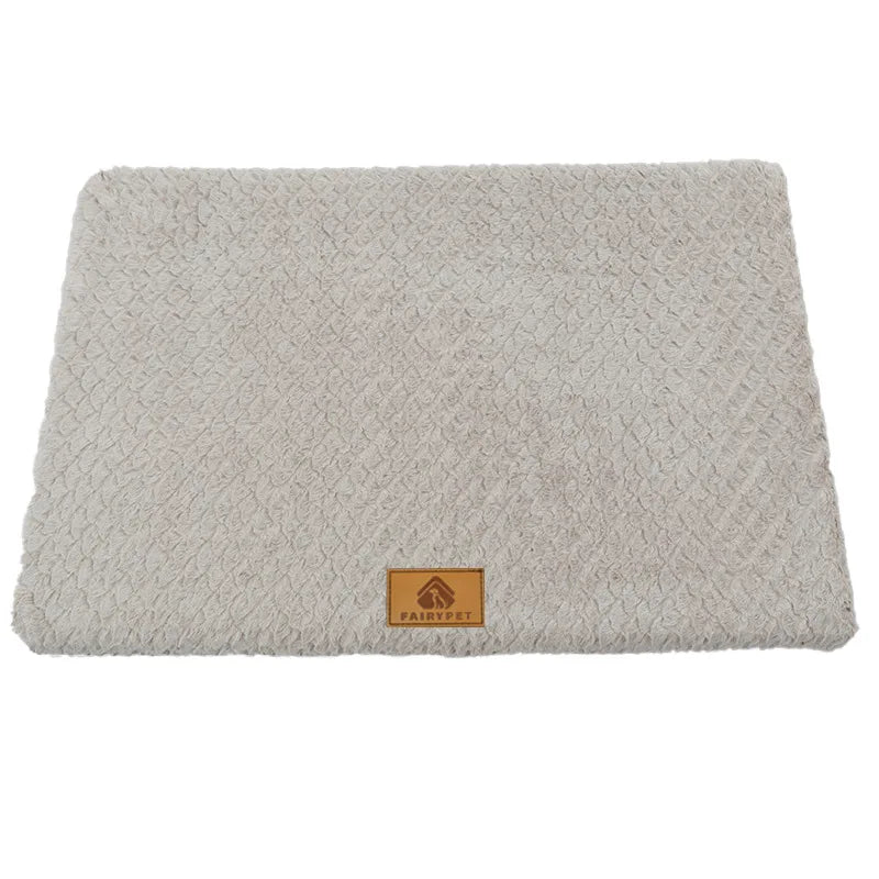 3D Foam Pet Bed With Removable Washable Faux Fur Cover Orthopedic Waterproof Dog Bed For Crate Anti-Slip Bottom Dog Bed