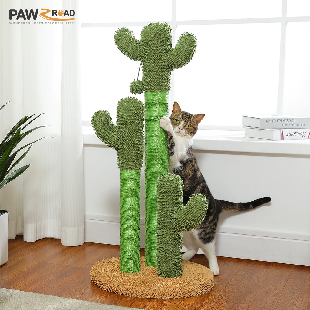 Cactus Cat Tree with Large Condo and Hammock, Indoor Cat Tower with Scratching Post | TheAmigoPets
